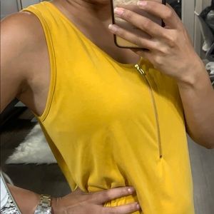 Yellow zip up tank